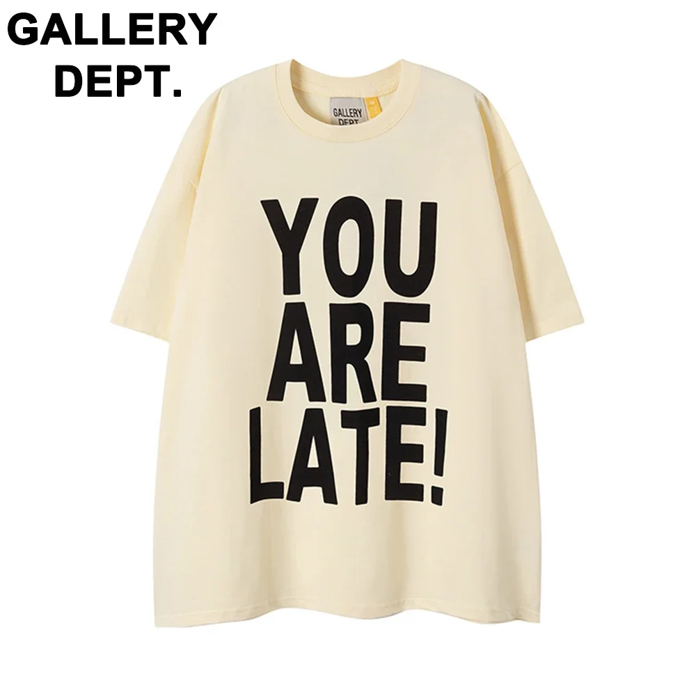 

New GALLERY DEPT Colorful Letters Cotton T Shirt High Quality Men Women Logo Print T Shirt