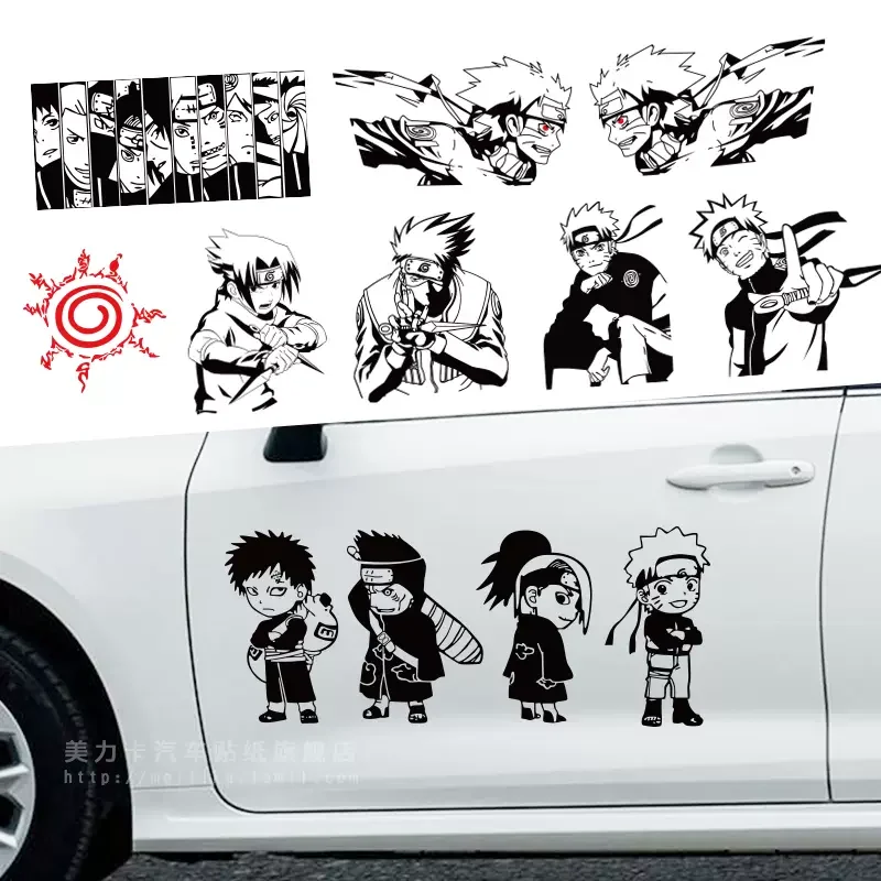 Personal Creative Anime Car Stickers Naruto Sasuke Car Stickers Laptop Sticker Trunk Sticker Wall Decals Classic Toys фигурка funko pop animation naruto sasuke