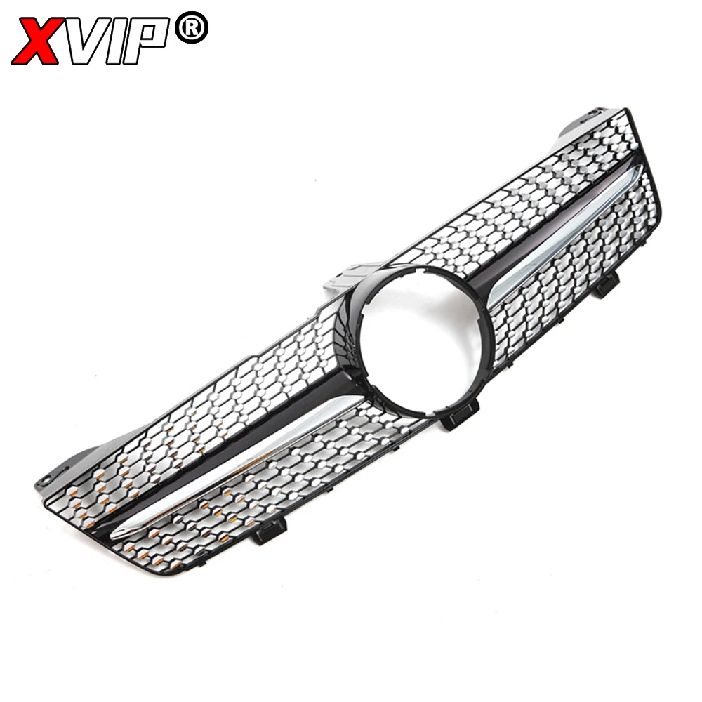 XVIP 크롬 다이아몬드 스타일 레이싱 그릴 메르세데스 벤츠 CLS W219 CLS500 CLS550 2009-2011 광택 블랙 GTR 스타일 어퍼 그릴