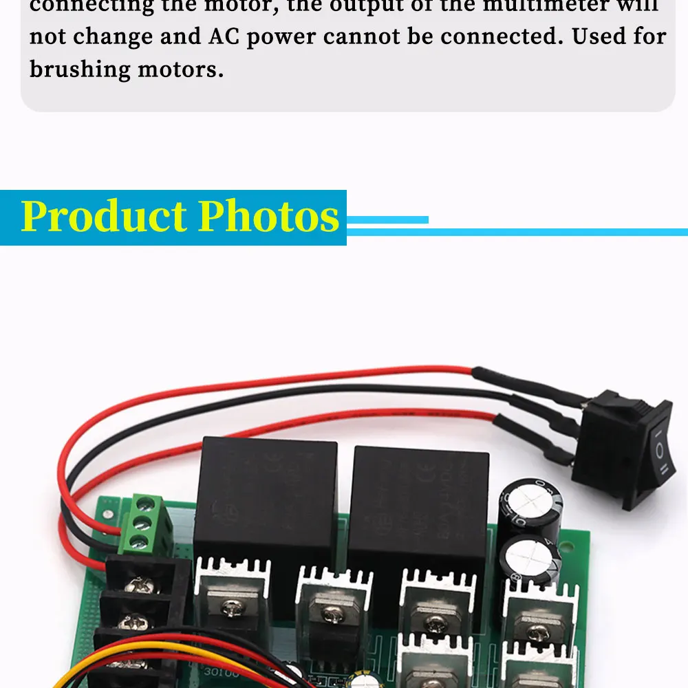 PWM-Geschwindigkeit elektronisch 40 A DC12 V/24 V/36 V/48 V Bürstenmotor-Controller Maximale Leistung von 2000 W Dritten Gang Vorwärts/Rückwärts/Stopp – Detail 6
