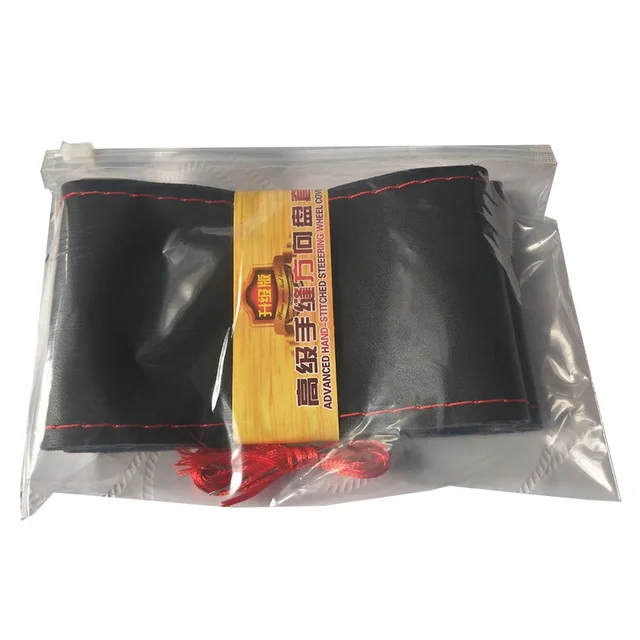 Brand New High Quality Hot Sale Steering Wheel Cover Hand Sewing Accessories Black/Red Car With Needles Thread 1