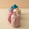 1PCS Two Lids Baby Silicone Straw Cup BPA Free Portable Storage Snack Container Feeding Cup Kids Learning Drink Cup Baby Stuff 3