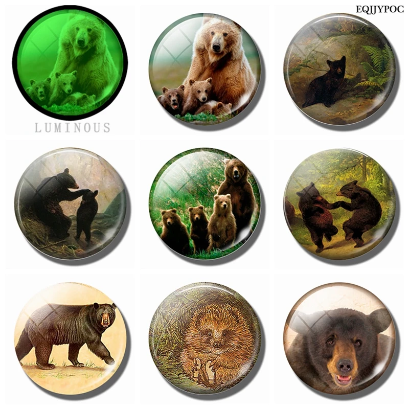 

Bear Glass Refrigerator Magnets Whiteboard Message Board Magnetic Sticker Luminous Crystal Magnet for Fridge Decor Accessories