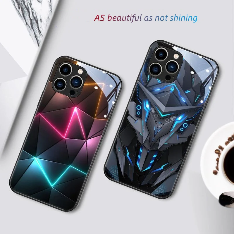 Luminous Geometry LED Phone Case with Voice Control Glow Shell