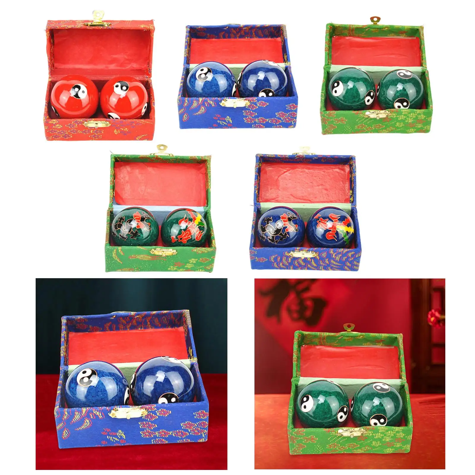 Relaxation Therapy Baoding Ball Fitness Hand Chinese Health Finger Exercise 2pcs massage ball fitness ball
