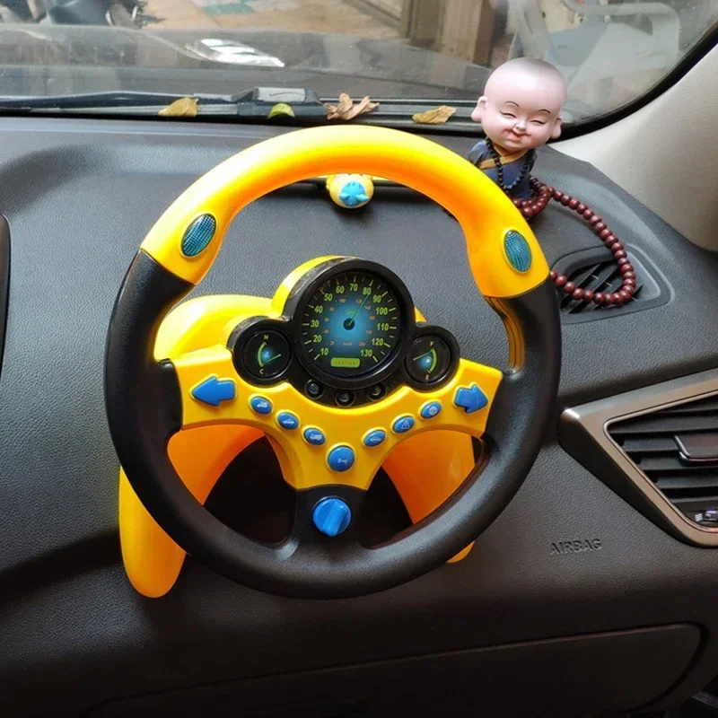 Infant Shining Eletric Simulation Steering Wheel Toy with Light Sound Kids Early Educational Stroller Steering Wheel Vocal Toys 4
