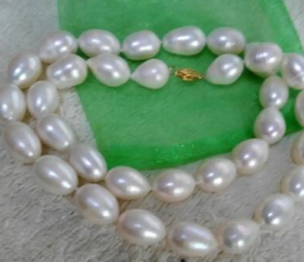 

noble jewelr 12 -14mm genuine natural Freshwater white pearl necklace 18 inch DIY women hot sale jewelry