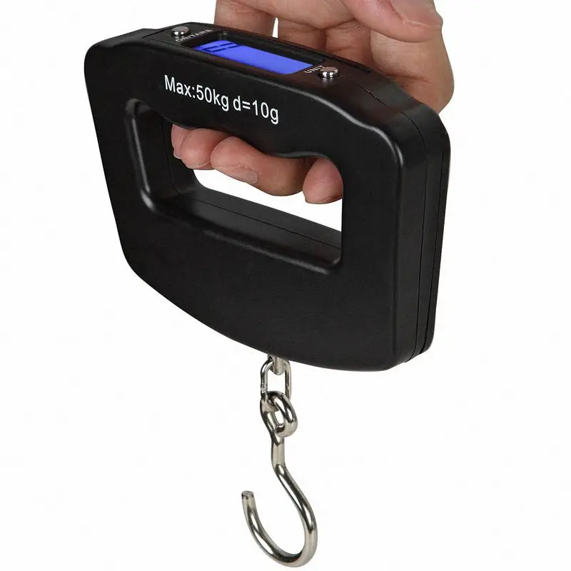 Balance à Bagages Numérique LCD Argentée Avec éclairage (50kg/110Lbs) Piles Incluses