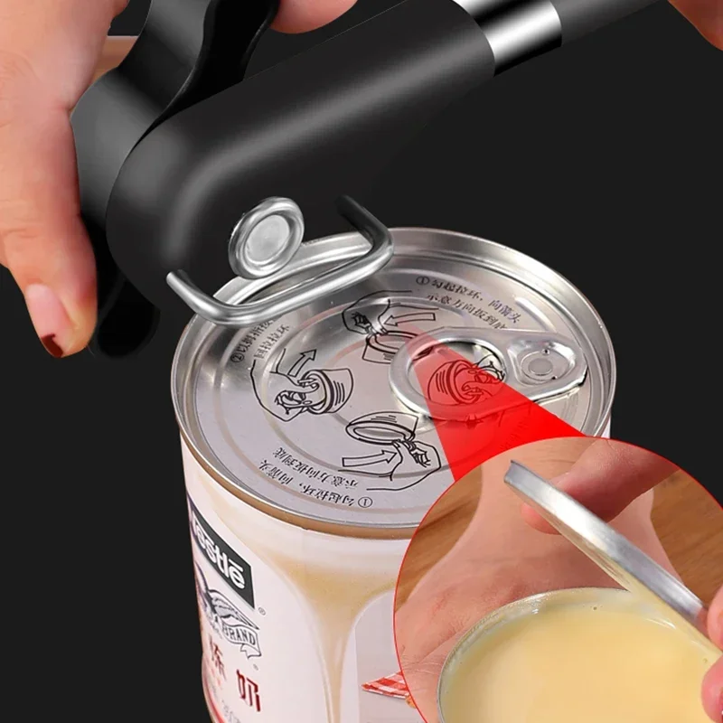 Easy Can Opener Stainless Steel Manual Professional Effortless Can Tin Jar Openers With Turn Knob Household Kitchen Useful Tools