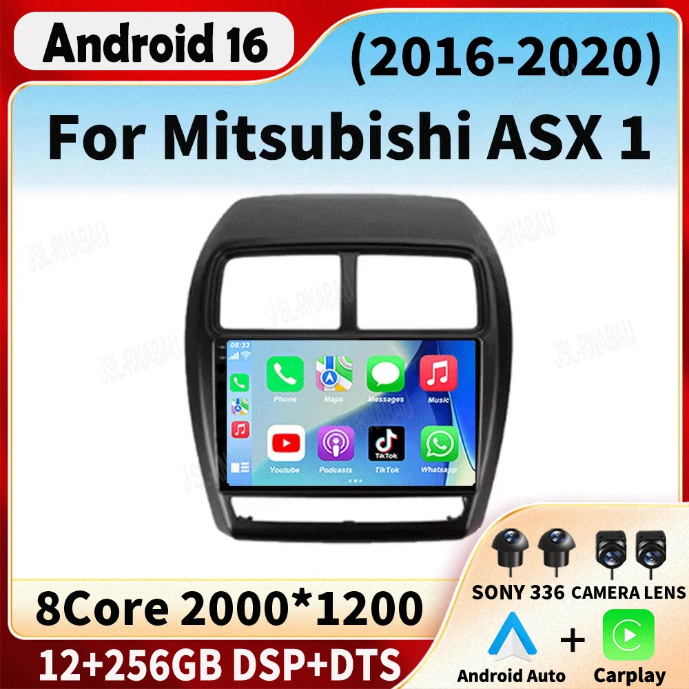 Radio para Auto Android 16 para Mitsubishi ASX 1 2016 2017 2018 2019 2020 - 2022, Reproductor DSP Carplay 8G 256G Estéreo Sin Pantalla DVD 2 DIN 1