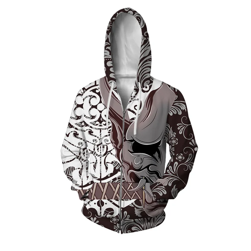 thumbnail image 1 of Sudadera con capucha y cremallera con máscara de fantasma y esqueleto impresa en 3D para hombre, sudaderas con gráficos de esculturas, sudaderas casuales holgadas con capucha de manga larga, 1 of 5