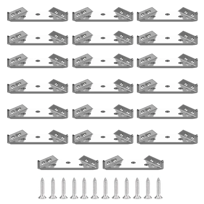 

20 шт. угловые кронштейны из нержавеющей стали, невидимые кронштейны для полок, крепеж для мебели