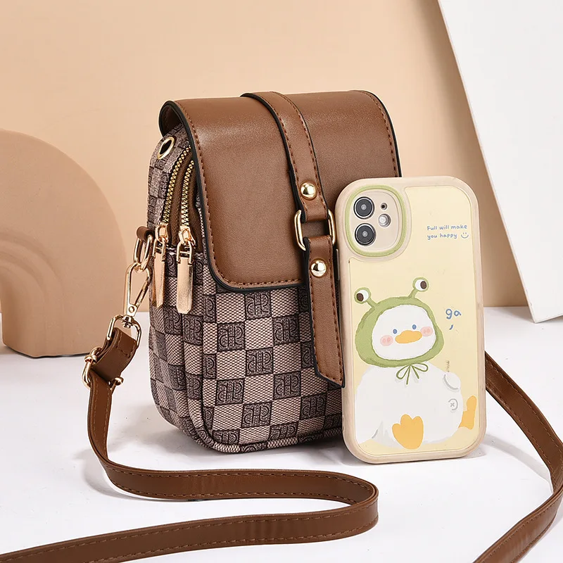 Fashionable Mini Crossbody Phone Bag for Women Lightweight Single Shoulder Bag Small Pouch Magnetic Buckle Opening Vertical S...