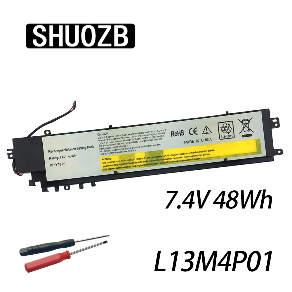 

SHUOZB 7.4V 48Wh L13M4P01 Laptop Battery For Lenovo For Erazer Y40-70 Y40-80 Y40-70AT-IFI L13L4P01 L13C4P01 6600mAh New