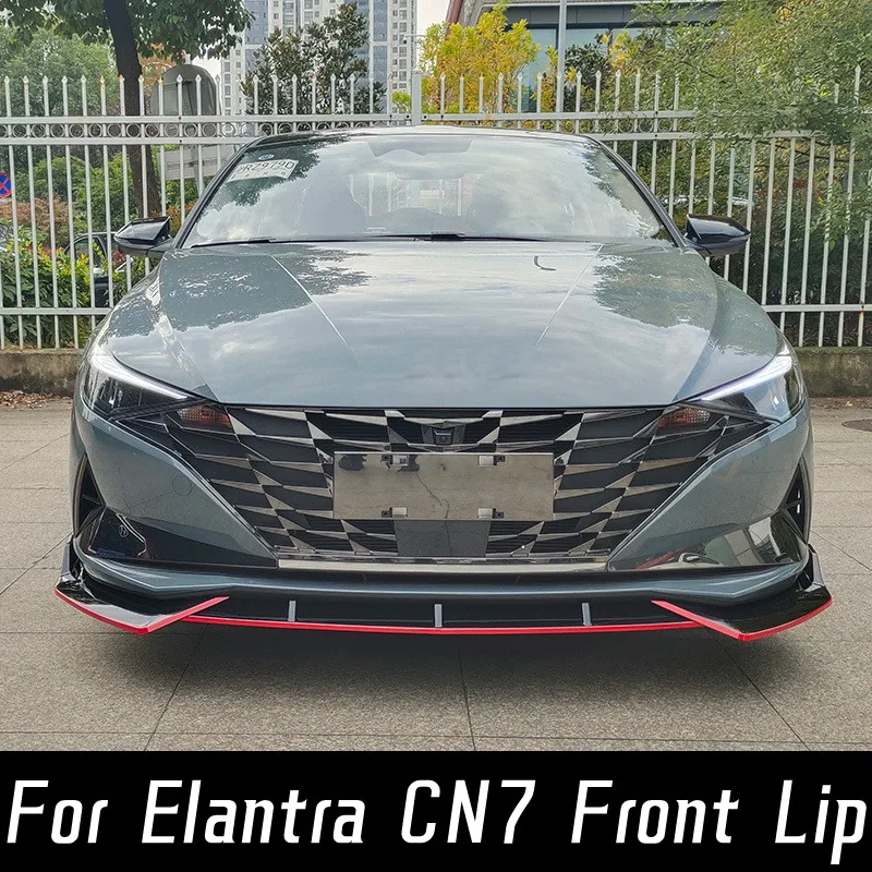 

Front Bumper Splitter Lip Chin Spoiler BodyKit Diffuser Protector Guard For Hyundai Elantra CN7 2021 2022 Tuning Car Accessories