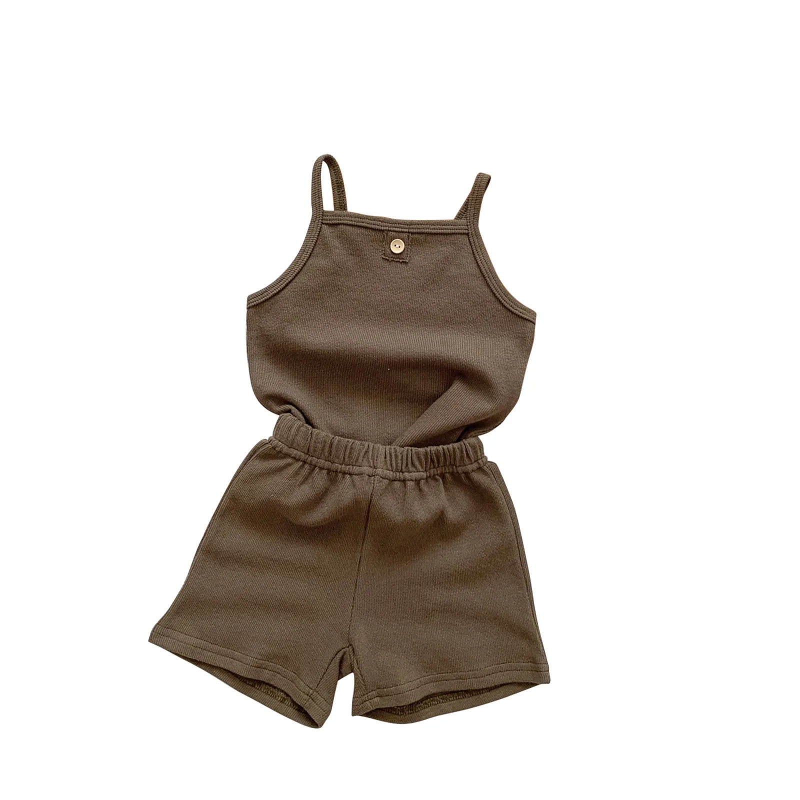 Newborn Infant Baby Girls Spring Summer Solid Sleeveless Vest Sleepwear Outfits Pajamas Girl Baby Outfit Girls Clothes Teens