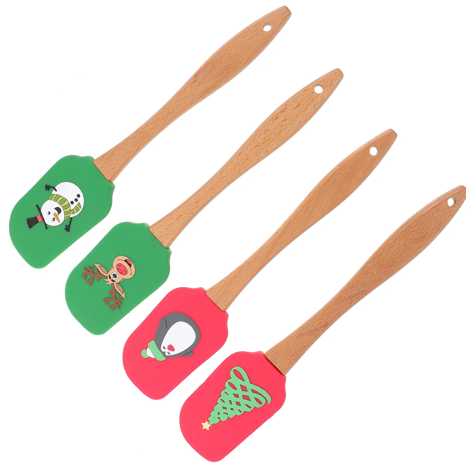 

4 Pcs Durable Silicone Spatulas Set Spatulas Baking Utensils for Kitchen (Assorted Color)