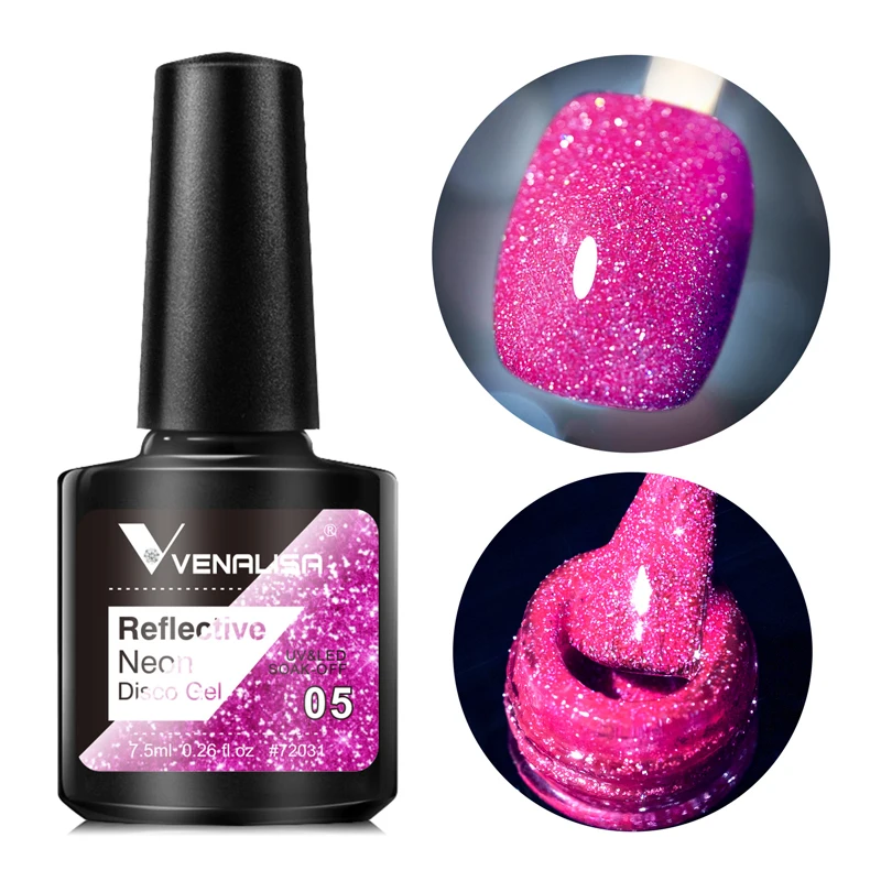 Venalisa Reflective Glitter Gel Polish - Sparkling Shine Soak-Off Nail Varnish