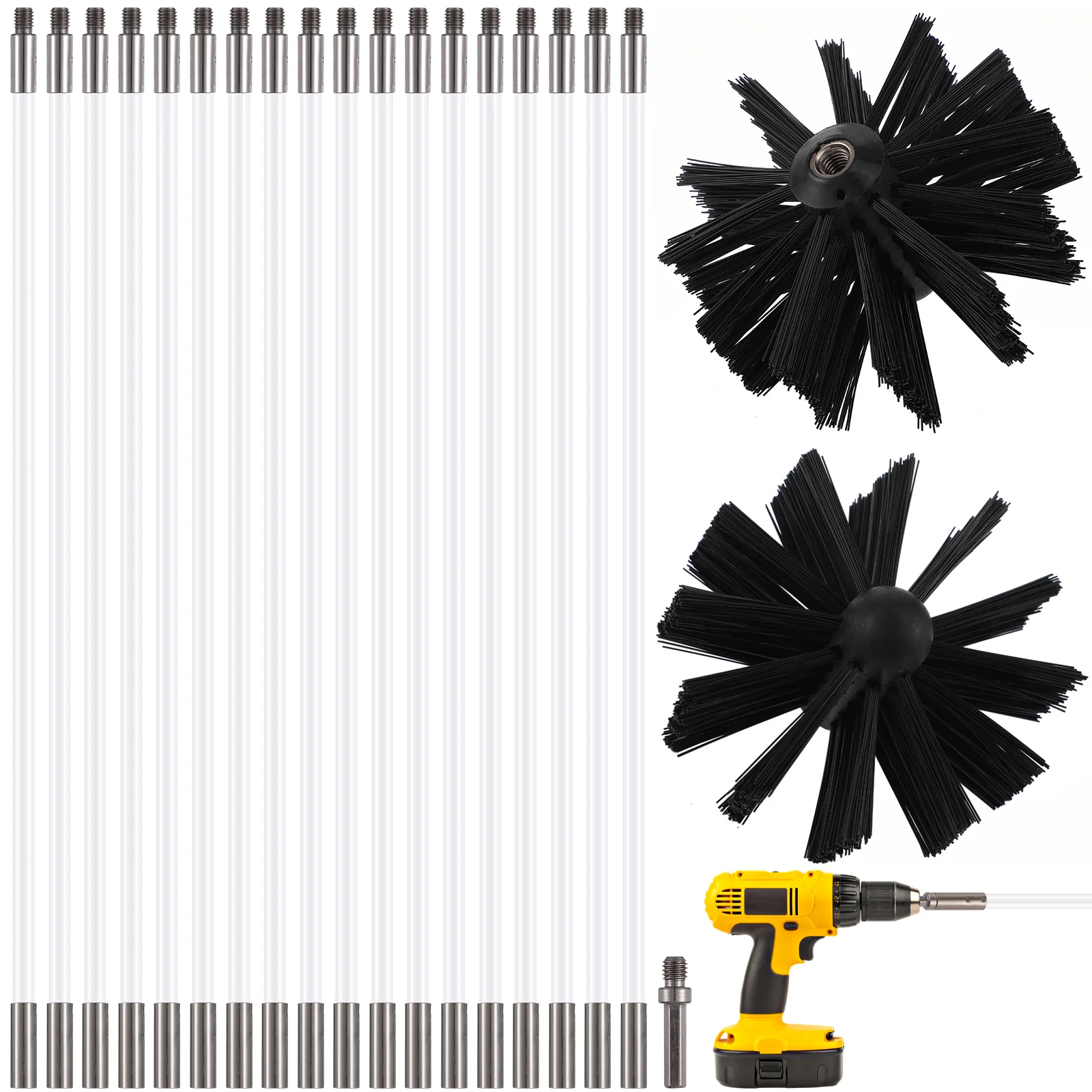 

Chimney Brushes Chimney Sweep Rods Cleaning Brushes Gutter Cleaning Tools With Brush Heads Brush For Channel Cleaning