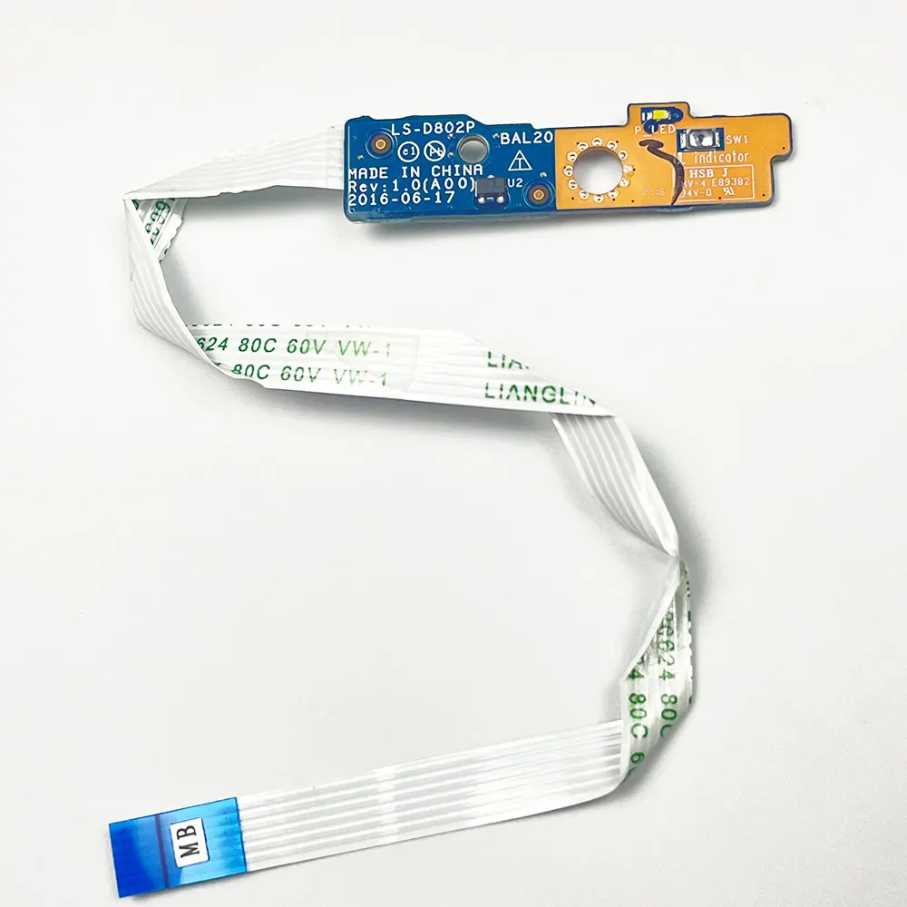 Dell Inspiron 15 5000 5567 5565 5768 5767 노트북 전원 버튼 보드(케이블 포함) LS-D802P 3JFC3 NBX0001YY00