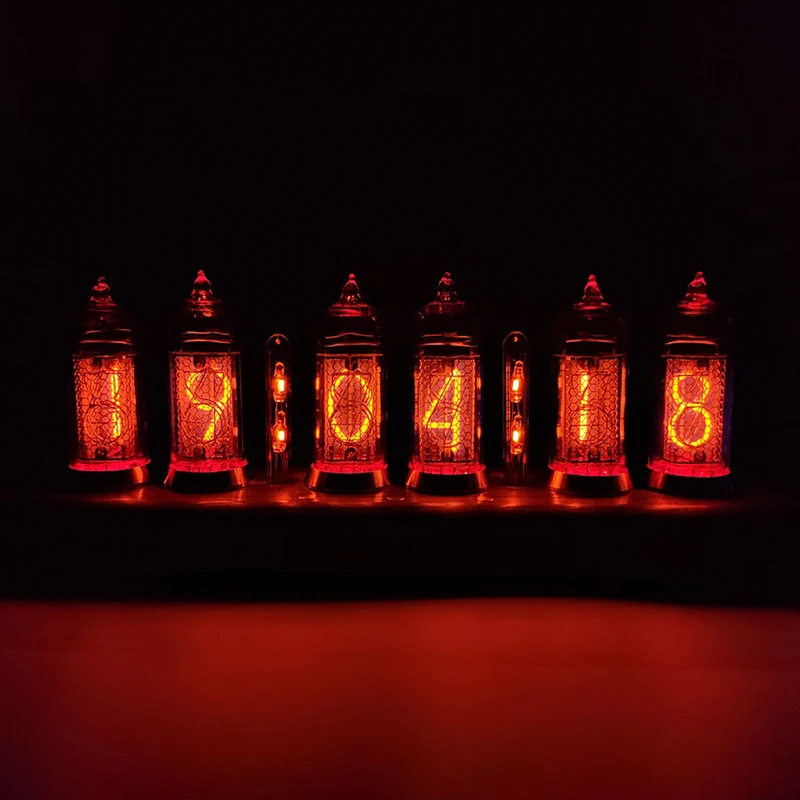 Horloge Tube Nixie LED Rétro – Calendrier, Réveil, Minuteur, Affichage Photos Personnalisé, USB-C, 20 Modes