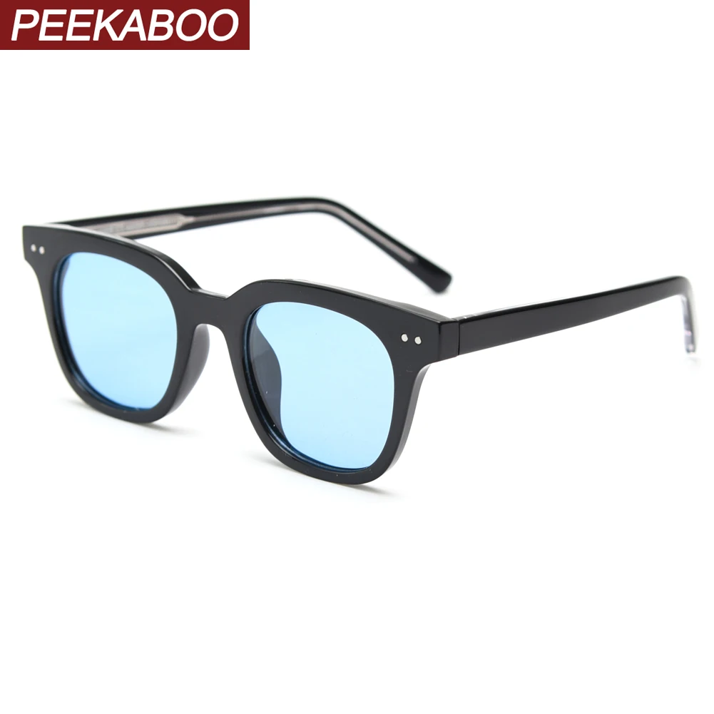

Peekaboo korean fashion sunglasses polarized women TR90 colorful square sun glasses for men uv400 acetate green blue summer