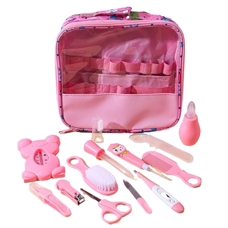 13Pcs Baby Health Care Kit unghie per neonati Trimmer pettine per capelli spazzola per toelettatura mangiatoia per neonati prodotti essenziali per la cura dei bambini