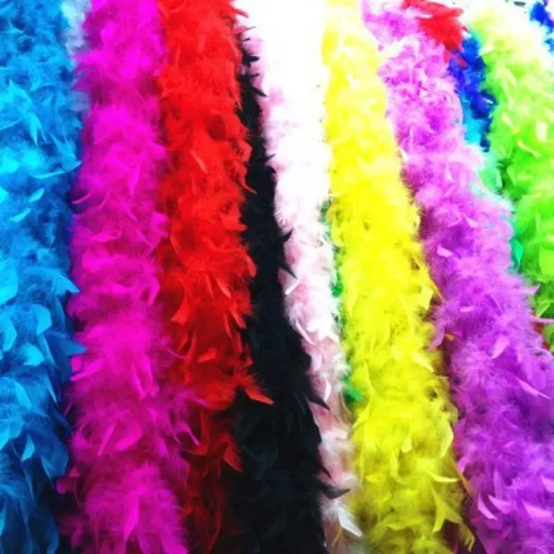 2m Colorful Feather Strips Christmas Tree Feather Decorative Strips DIY Wedding Party Decorations Bouquet Packaging Strips
