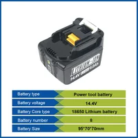 Pour Makita 14.4V 6Ah Batteries d'outils électriques rechargeables 4S2P 18650 batterie Li-ion pour Makita 14.4V BL1460 BL1430 1415 194066-1 3