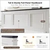 King Wood Bed Frame with 52" Tall Headboard & Footboard, Platform Bedframe with Hidden Storage Drawers, King Bed Frame 5