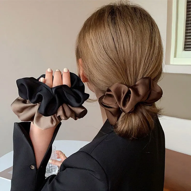 1 PCS Silk Oversized Scrunchies Women Elastic Hair Ties Bands Ponytail Holder Rubber Band Elegant Satin Hair Rope Hair Accessory