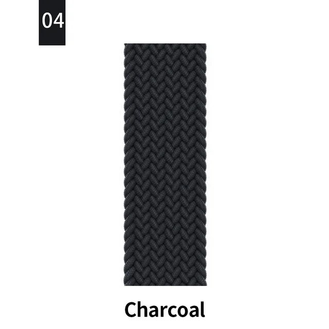 Braided Solo Loop For Apple Watch Band Se 76543 40mm 44mm Elastic Bracelet Strap on Smart Series 38mm 42mm 41mm 45mm Accessories 4 Black charcoal