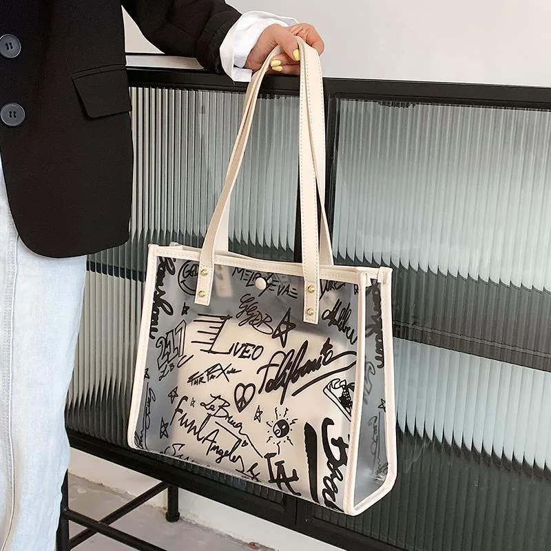 Louis VUITTON Large semi-transparent vinyl tote bag