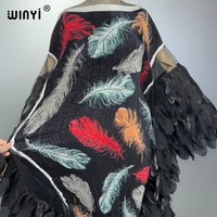 Robe plissée élastique WINYI, tenue de plage, kaftan, abaya, robe de soirée de luxe Dubaï, robe longue pour femme musulmane. 3
