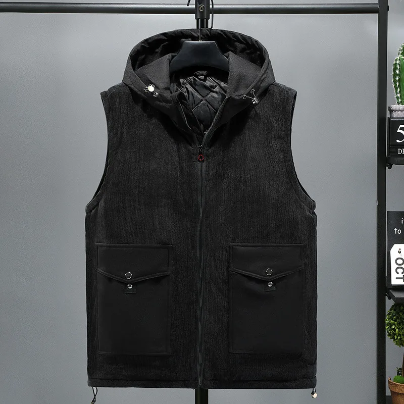 Autumn and Winter men's plus size cotton vest 8XL 10XL 9XL cotton vest loose corduroy vest jacket big size mens vest 3