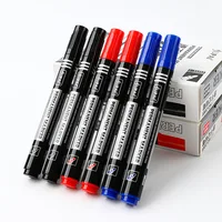 3/6Pcs/Set Permanent Marker Pen Fine Point Waterproof Ink Thin Nib Crude Nib Black Blue Red Ink 1.5mm Fine Color Marker Pens 2