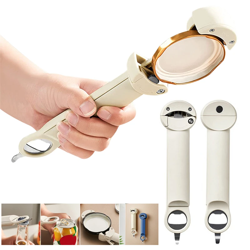 Multi-Function Bottle Opener Retractable Stainless Steel Labor-Saving Kitchen Tools Glass Jars Beer Cap Opener Magnetic Suction 2
