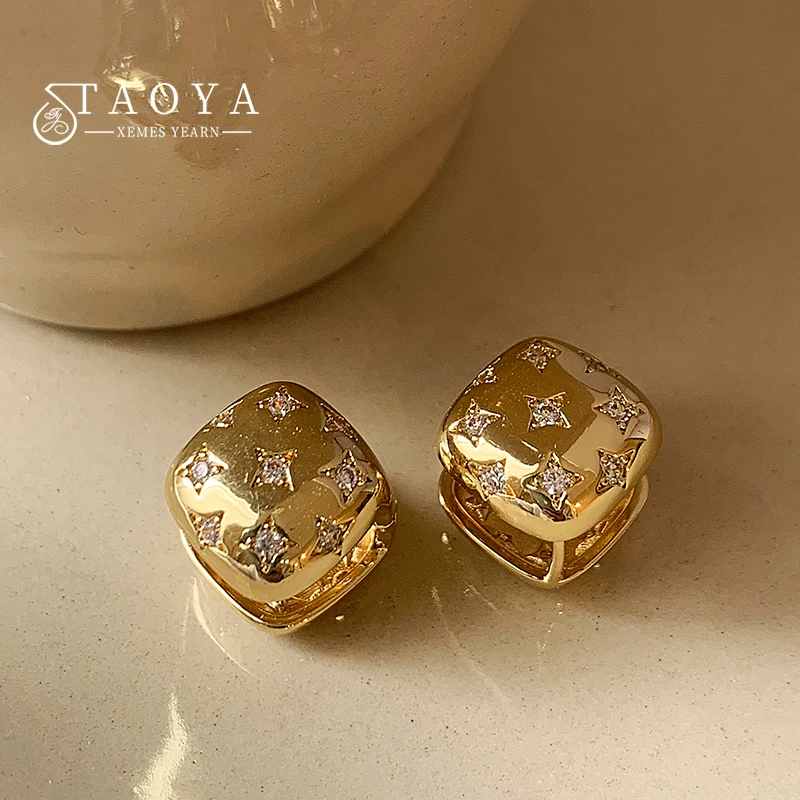 Kaguyo Orecchini A Tartaruga In Argento 925 Con Zirconi Arcobaleno - Gioielli Donna E Ragazza