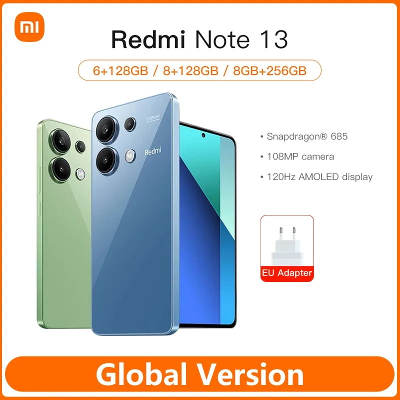 Nuova Versione Globale Xiaomi Redmi Note 13 Smartphone 128Gb/ 256Gb 6.67 "Display Amoled Snapdragon 685 108Mp Fotocamera 33W Ricarica Rapida