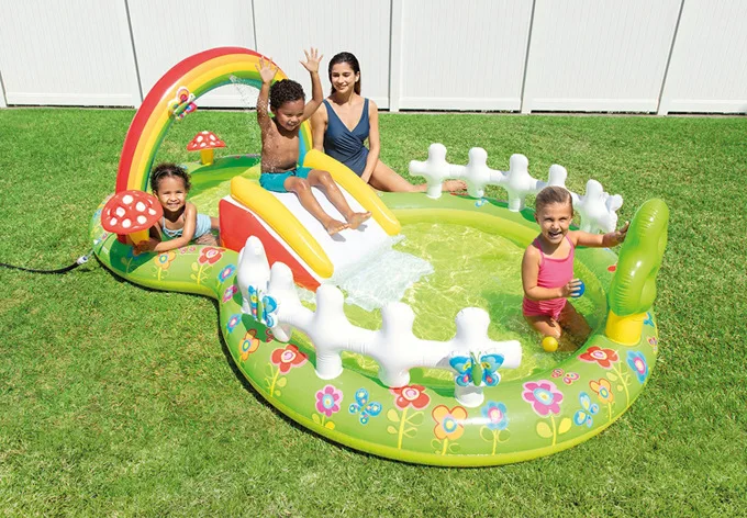 Piscina Rimovibile Per Il Divertimento In Acqua Piscina Da Giardino Piscina Per Bambini Piscina Gonfiabile Con Scivolo D'Acqua
