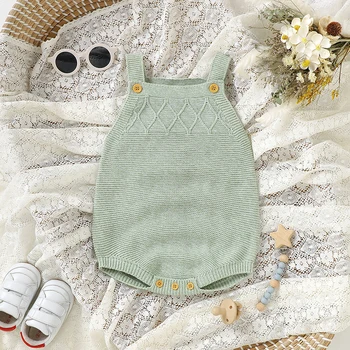 Tute per neonato lavorate a maglia per neonato ragazzo ragazza solido fionda abbigliamento casual senza maniche estate bambino bambini top abiti 0-18 m