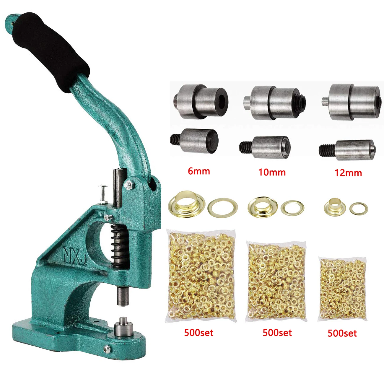 Heavy Duty Rivet Hand Press Machine, Multi Size Presser Head Mould,  Manually Operated Eyelet Grommet Machine Punch Tool Kit - AliExpress