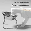 Cat Bowl 304 Stainless Steel Raised Cat Food Bowl Slanted Neck Guard Unbreakable Drinking Water Bowl Supplies For Puppy Cat 5