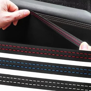 Modanature per auto Trim Striscia decorativa fai-da-te per adesivo per cruscotto porta auto Linea decorativa per interni auto in pelle PU