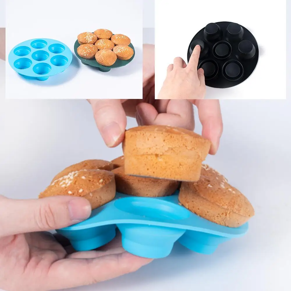 7 Holes Airfryer Silicone Pot Muffin Cake Cup Mold Microwave Oven Baking  Mold Non-stick Air Fryer Baking Pan Kitchen Cake Tools - AliExpress