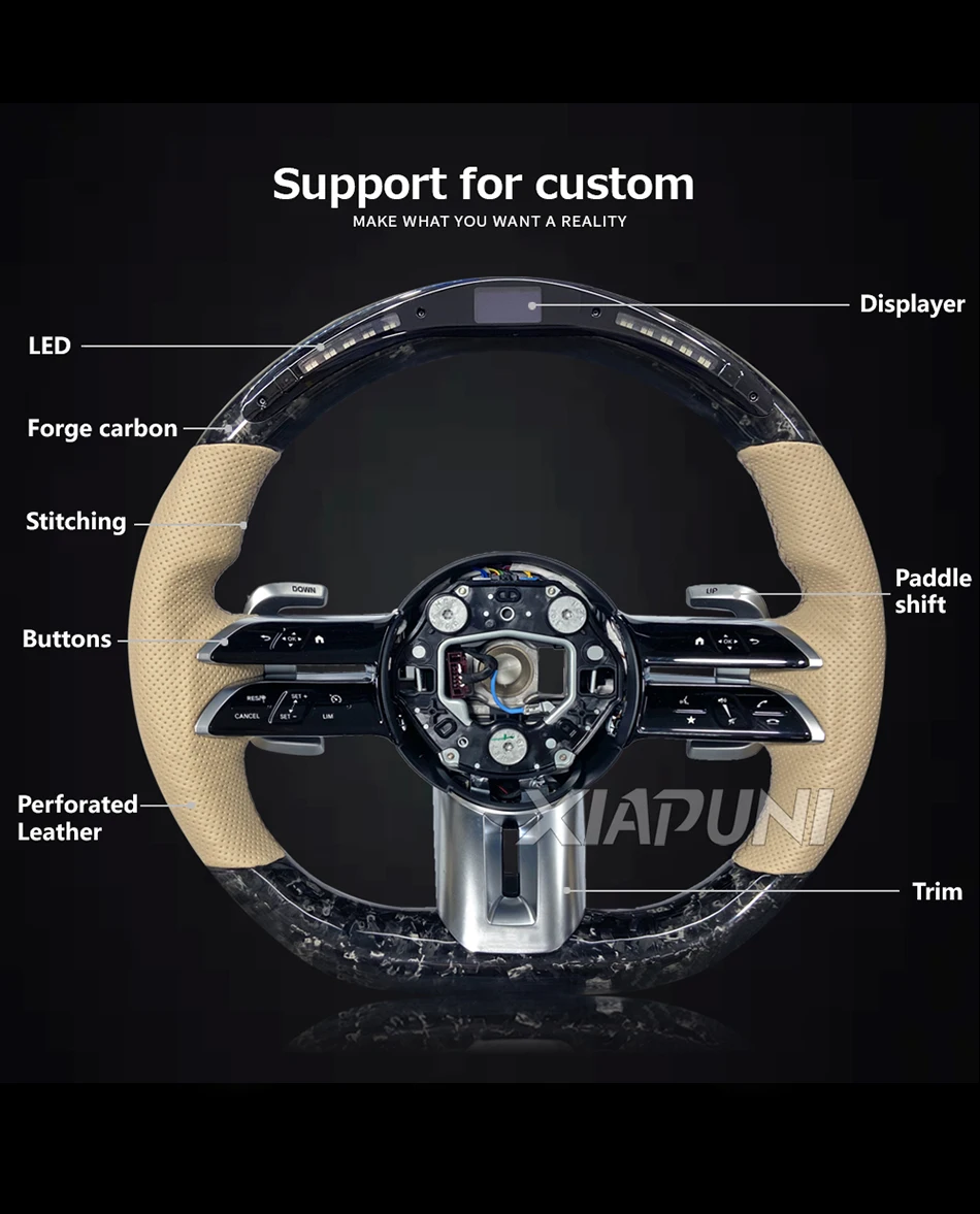 Lcyam Custodia In Fibra Di Carbonio Per Chiave Mercedes – Morbida Cover In Silicone Per C, E, M, S, CLS, GLK, GLC, GLA, AMG, Modello 2019, Antigraffio E Antiurto - 2