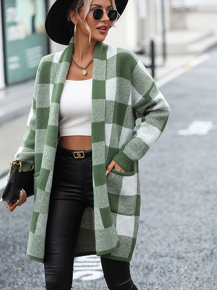 cardigan plaid femme,pull noir hiver femme,vêtements femmes tendances  2023,nouveautés pulls,gilet long femme manche longue,veste femme elegant  chic - AliExpress