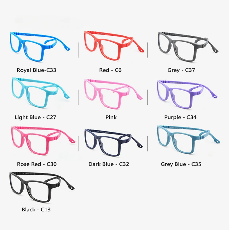 Kids Glasses Square Blue Light Kids Glasses Frame Children Optical Eyewear Boy Girl Computer Transparent Blocking Anti Reflective Eyeglasses