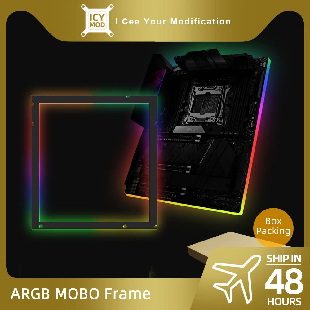 Mainboard A-RGB Lighting Frame ATX MATX ITX 5V3Pin Motherboard Backlight AURA SYNC PC Case LED Strip Rainbow MOD Panel