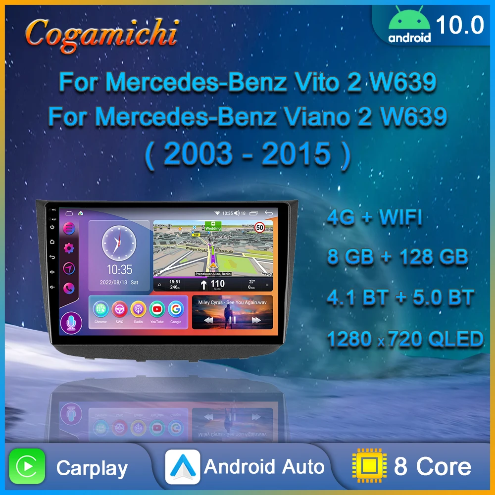 POUR MERCEDES VIANO W639 Diaphragme Autoradio Assemblage Cadre De Montage 1-DIN EUR 41,36